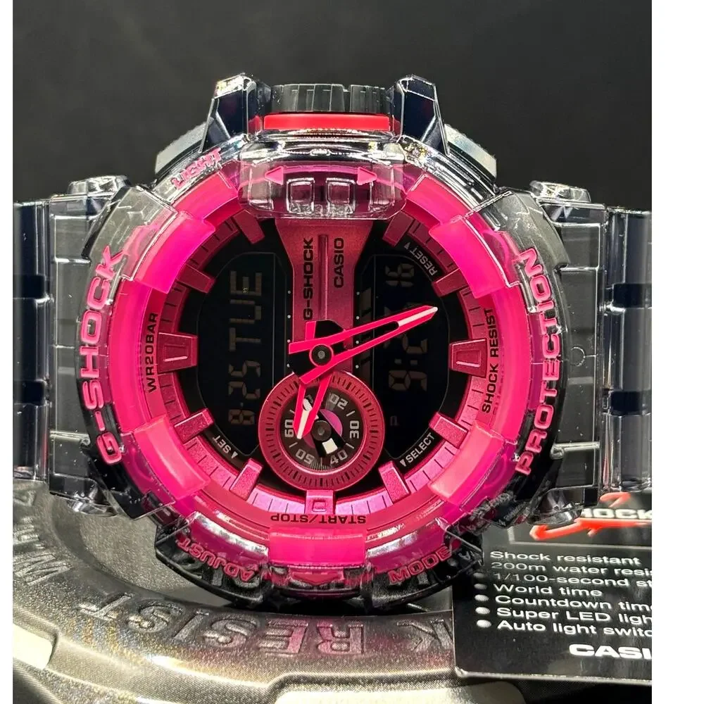 Casio G-Shock GA-400SK-1A4 Clear Pink Skeleton Analog Digital Watch NIBWT